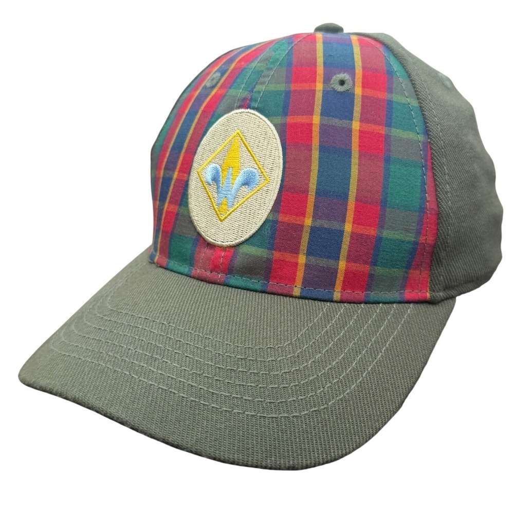 Boy Scouts of America Webelos Uniform Flex Cap Olive Green Plaid S/M Hat
